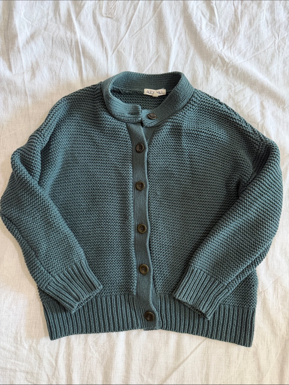 Alex Mill Cardigan Women's XS The Nico Cardigan Cotton Chunky Knit Green